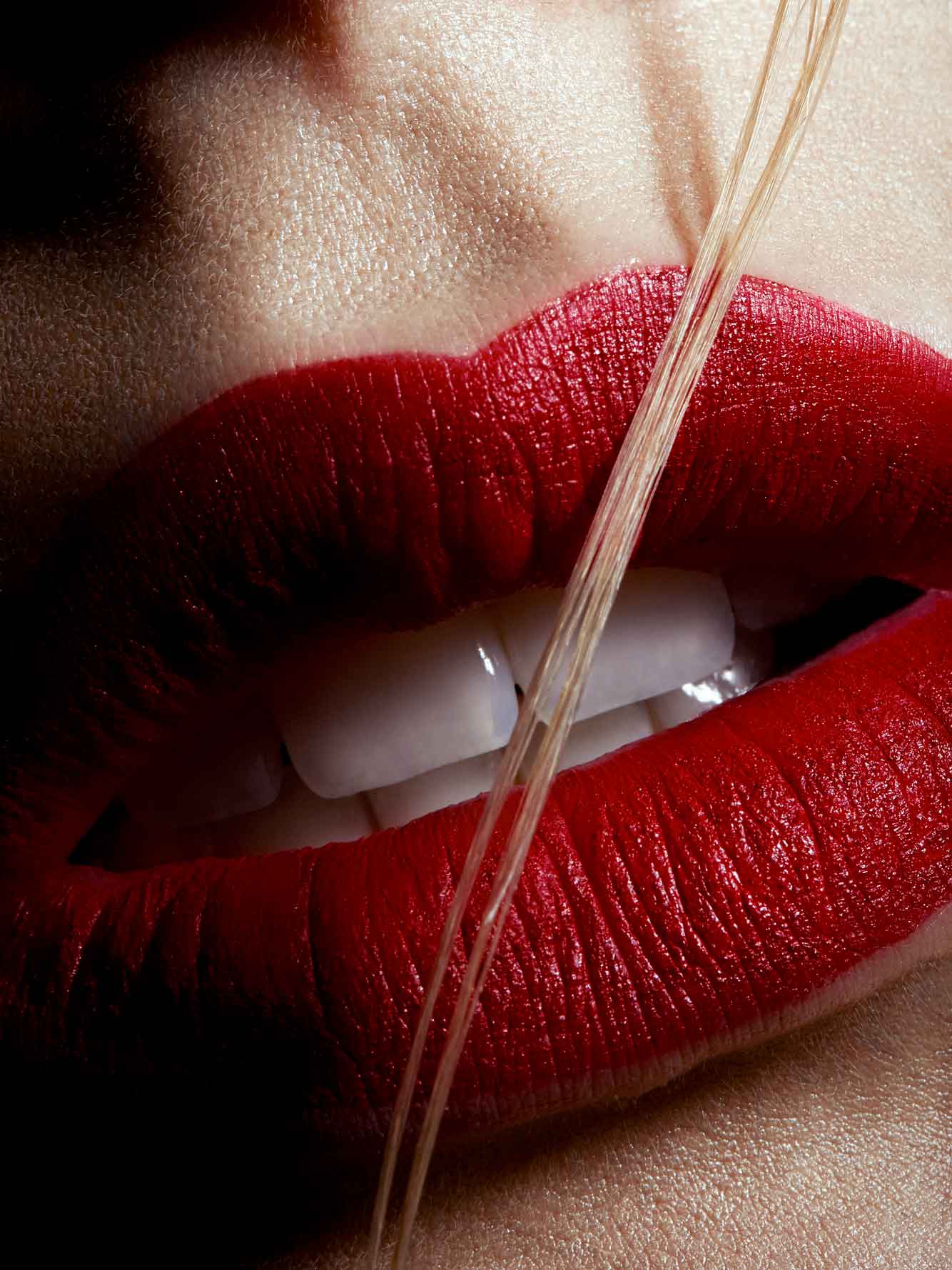 Rote Lippen Closeup