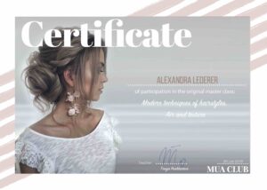 Alexandra Lederer Make-up Artist München: Zertifikat